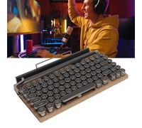 Tastiera per macchina da scrivere tastiera meccanica Wireless Vintage a 83 tasti con tastiera meccanica con interruttore blu rotondo in metallo