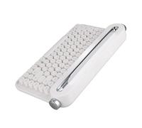 Tastiera per Macchina da Scrivere, Tastiera retrò Cute Universal 33ft Range 86 Tasti Copritasti Rotondi per Android per IOS per Tablet Laptop (Bianco)