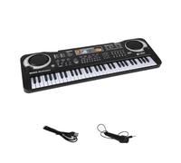 Tastiera Per Pianoforte Elettronico Organo Portatile A 61 Tasti Con Microfono Strumento Musicale Didattico Per Principianti (Color : BK)