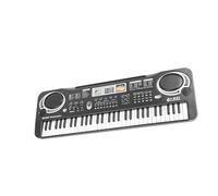 Tastiera Per Pianoforte Elettronico Organo Portatile A 61 Tasti Con Microfono Strumento Musicale Didattico Per Principianti (Color : BK)