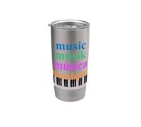 Tastiera per pianoforte Testo musicale in più lingue Bicchiere termico in acciaio inox doppia parete
