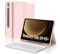 Tastiera per Samsung Galaxy Tab S9 FE Plus/S9 FE+/S9+/S10 Plus/S10+ 12.4" | Cover Keyboard Magnetico Staccabile, Italiano QWERTY, Custodia Tastiera Senza fili Bluetooth con portapenne, Rosa chiaro