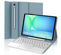 Tastiera per Samsung Tab S10 FE 10.9" 2025/S9 FE 10.9" 2023 con Touchpad, Custodia per Galaxy Tab S10 FE/S9 FE con spagnolo Ñ Tastiera Bluetooth con Trackpad, Blu