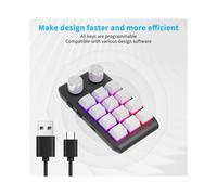 Tastiera Personalizzata Pulsante Volume Manopola Programmazione Macro Gaming Tastiera Hotswap Nera, 12 Tasti 2 Manopola