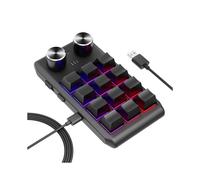 Tastiera Personalizzata Pulsante Volume Manopola Programmazione Macro Gaming Tastiera Hotswap Nera, 12 Tasti 2 Manopola