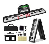 VEVOR 88 Tasti Tastiera Pieghevole Pianoforte Portatile Bluetooth MIDI Nero