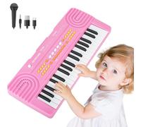 Tastiera Pianoforte Giocattolo per Bambini 3-8 Anni 37 Tasti con Microfono Giocattolo Musicale Educativo Natale Compleanno Regalo per Ragazze e Ragazzi (Rosa)