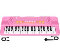 Tastiera Pianoforte Giocattolo per Bambini 3-8 Anni 37 Tasti con Microfono Giocattolo Musicale Educativo Natale Compleanno Regalo per Ragazze e Ragazzi (Rosa)