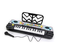 TASTIERA PIANOLA KARAOKE CON MICROFONO EFFETTI MUSICALI MELODIE E PORTA SPARTITO