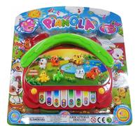 TASTIERA PIANOLA MUSICALE FATTORIA 8 TASTI 7 ANIMALETTI MELODIE SUONI LUCI LED