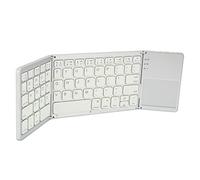 Tastiera Pieghevole, Tastiera Pieghevole a Tre Tasti Ultra Sottile in Metallo per Viaggi, Ufficio, Casa (SILVER)