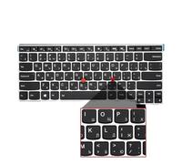 Tastiera portatile, compatibile con Lenovo, ThinkPad T470S | 01EN682 01EN641 SN20L82077 Layout inglese americano/russo con retroilluminazione(H)