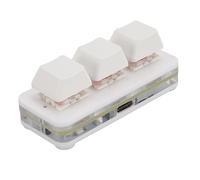 Tastiera programmabile a 3 tasti, tastiera meccanica USB RGB con interruttore rosso, per Linux, per OS X, per Pi, per lavoro in ufficio, indietro, avanti (bianco)