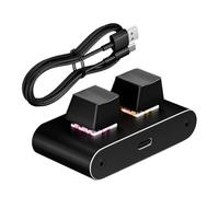 Tastiera Programmabile: Tastiera Meccanica Cablata In Alluminio ABS 6,1x3,1x2,8 Cm | Tastierino Di Tipo C A 2 Pulsanti Per Codifica, Streaming Live, Giochi, Progettazione Grafica Ed Editing Video