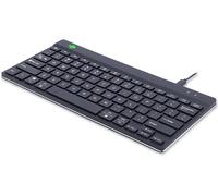 R-Go Tools Tastiera compatta Break, con software di pausa anti-RSI, Ultra-sottile, 2xUSB-C per tastiera esterna QWERTY (US), cablata, per Windows, Mac, Linux, nero