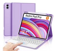 Tastiera Redmi Pad Pro 12.1" 2024, Custodia Tastiera con Trackpad per Xiaomi Redmi Pad Pro 12.1", Italiana QWERTY Tastiera Bluetooth Staccabile con Touchpad per Tablet Redmi Pad Pro 2024, Viola chiaro