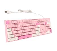 Tastiera Rosa, Tastiera da Gioco 104 Tasti Tastiera Cablata 3 Colori Tastiera da Gioco Carina Interfaccia USB Tastiera Aziendale per XP 7 8 10 11 per OS X (Pink)