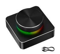 Tastiera Rotante Dente Blu Personalizzata, Controllo Audio Wireless, 6x6x2,8 Cm, Pulsante Di Controllo Audio RGB, Manopola Del Volume 'altoparlante Per Computer, Facile Da Usare E Reattivo, Per Fe