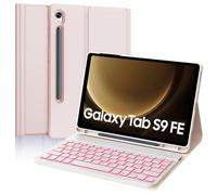 Tastiera Samsung Galaxy Tab S9 FE/S10 FE 10.9/S9 11, Cover Tastiera Italiana Bluetooth Retroilluminata Rimovibile per Samsung Galaxy S9 FE 10.9 2023/S10 FE 10.9 2025/S9 11 2023, Rosa