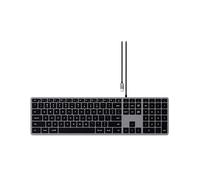 Satechi Slim W3 Tastiera Con Cavo Con Tastierino Retroilluminato - Tasti Illuminati e USB-C - Per M2/M1 Macbook Pro/Air, M2/M1 iPad Pro/Air, M2 Mac Mini, iMac M1 (Layout QWERTY Inglese Stati Uniti)
