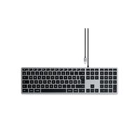 TASTIERA SATECHI Slim W3, QWERTZ, USB tipo-C, Argento/Nero