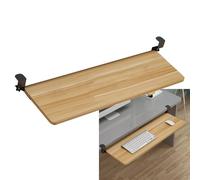 Tastiera scorrevole, sotto la scrivania con bracciolo, facile installazione a morsetto per casa e ufficio, design ergonomico, protezione per gli occhi, finitura noce, 75 cm x 25 cm