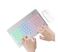 Tastiera senza fili e backlit per - 7 colori di tastiera retroilluminata con , design sottile | Set di tastiera desktop portatile, layout compatto per la scuola, il business, il