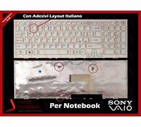 Tastiera Sony VPC-EL PCG-71C11M PCG-71911M BIANCA con ADESIVI Layout Italiano