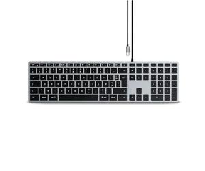 Tastiera sottile W3 Wired USB-C retroilluminata con tastierino numerico QWERTY