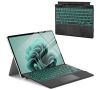 Tastiera Surface Pro per Microsoft Surface Pro 13/11/10/9/8/X Bluetooth | Retroilluminazione a 7 colori, trackpad multi-touch, cover wireless, portapenne, tastiera sottile ricaricabile magnetica
