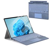 Tastiera Surface Pro per Microsoft Surface Pro 13/11/10/9/8/X Bluetooth | Retroilluminazione a 7 colori, trackpad multi-touch, cover wireless, portapenne, tastiera sottile ricaricabile magnetica