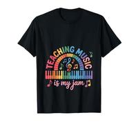 Tastiera Teaching Music Is My Jam Rainbow Design Maglietta