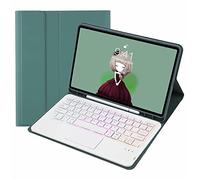 Tastiera Trackpad Per Ipad 10.9 Pollici 10A Generazione Con Supporto Per Matita, Bluetooth Staccabile 7 Colori Tastiera Retroilluminata Caso Per L'ultimo Ipad 10Th 10.9 "2022,Dark green