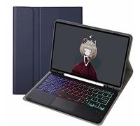 Tastiera Trackpad Per Ipad 10.9 Pollici 10A Generazione Con Supporto Per Matita, Bluetooth Staccabile 7 Colori Tastiera Retroilluminata Caso Per L'ultimo Ipad 10Th 10.9 "2022,Dark blue