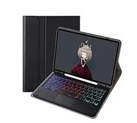 Tastiera Trackpad Per Ipad 10.9 Pollici 10A Generazione Con Supporto Per Matita, Bluetooth Staccabile 7 Colori Tastiera Retroilluminata Caso Per L'ultimo Ipad 10Th 10.9 "2022,Nero