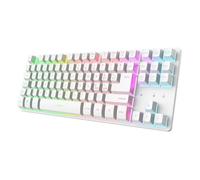 Tastiera Trust GXT 831W bianca AZERTY italiana wireless e cablata LED