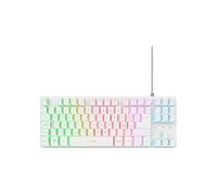 GXTrust Thado Tastiera Gaming TKL Italiano QWERTY, Design Compatto, Bianco | più Piccolo del 20%, Cavo USB 1,8 m, Anti-Ghosting, LED Keyboard USB a Membrana per PC Laptop