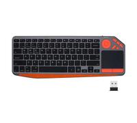 Tastiera universale Bluetooth e wireless 2.4G - Tastiera sottile multi-dispositivo per PC, tablet, Smart TV con comandi touch e tasti di scelta rapida (arancione)