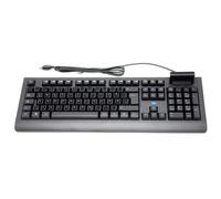 Tastiera Usb Con Lettore Di Smart Card + Adesivi Per Layout Tedesco Qwertz_