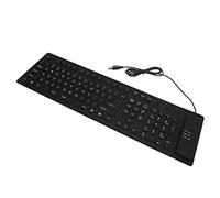 Tastiera USB Pieghevole in Silicone Cablata, Antipolvere, Silenziosa, Impermeabile, Soft Touch, Tasti 109, per Laptop Desktop, Rosso Giallo per Ufficio (BLACK)