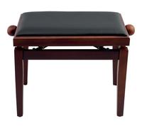 QUIK LOK - PB/100 WN S PANCA IN LEGNO PER PIANOFORTE, Con Seduta in Sky Nero, Rivestimento Durevole, Altezza Regolabile da 48 a 57 cm, Versione in Finitura Noce Satinato