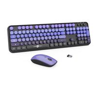 Tastiera wireless e mouse combinata, tastiera e mouse colorati, tastiera e mouse wireless con 2,4 GHz Plug & Play per Windows 11/10/7, laptop, PC