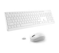 Tastiera wireless e mouse Combo per Windows, 2.4 G, tastiera esterna senza fili per computer portatile, PC desktop, Chrome Mac, tastierino numerico 1600 DPI mouse silenzioso ricevitore USB (bianco)