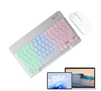 Tastiera wireless e retroilluminazione del Mouses - Accendi tastiera e Mouses wireless | Keypone illuminata 7 colori con 2 modalità di luce | Set di tipizzazione portatile slim per computer, telefoni