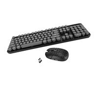 Tastiera Wireless e Tuta per Mouse Cappello Rotondo Tastiera Connessioni Wireless Punk Combo per Game Office, Combo Tastiera e Mouse (#1)