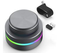 Tastiera wireless programmabile a doppia manopola e retroilluminazione - Mini tastiera singola mano tipo stream deck - USB-C 2.4G BT - Controllo rapido per creazione, Photoshop e streaming (doppio
