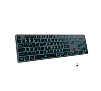 Tastiera wireless retroilluminata, tastiera silenziosa USB ricaricabile, 2.4G Cordless Full Size, compatibile con Apple iMac, MacBook e PC, computer portatile, grigio siderale..