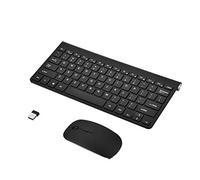 Tastiera Wireless Sottile da 2,4 GHz Bluetooth Tastatur Mit Maus Tastiera Wireless e Kit Mouse e Mouse per Laptop Desktop Argento (Nero)