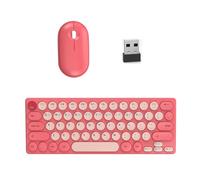 Tastiere rotonde retrò Bundles 2.40G Silents Button Batteria lunga per Home Office Setup Tastiere Risparmio di Spazio