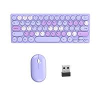 Tastiere rotonde retrò Bundles 2.40G Silents Button Batteria lunga per Home Office Setup Tastiere Risparmio di Spazio